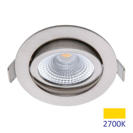 LED inbouwspot 2700K 450L 60gr. dimb. + driver CRI95 IP54 STAAL nr 08-ED-10030