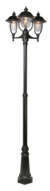 Buitenlamp mast h-255 3-lichtpunten serie Punta II in zwart leverbaar nr FL4044