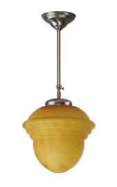 Schuifstang kort H 60-83 mat nikkel met glazen bol Acorn deco marmer 30cm 7Sk1-308.70