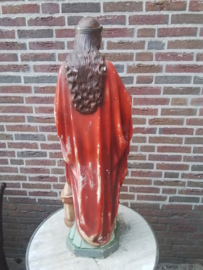 Groot heiligenbeelden van de heilige Barbara.Polychroom