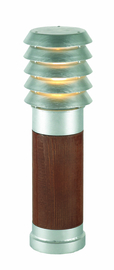 Buitenlamp staand serie rond Selham h-49cm hout gegalvaniseerd E27 5jr garantie nr 3278