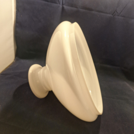 Originele olielamp kap opaal glans wit uitlopende bovenrand dia-30cm