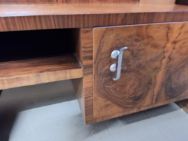 Notenhouten kaptafel art-deco 1920 origineel beslag grote spiegel nr K20247
