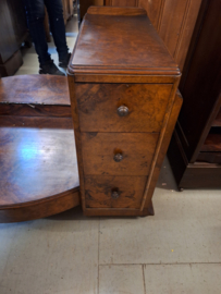 Art-deco kaptafel 1920-1930 Engels notenhout geslepen spiegel nr K202411