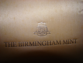 13 zilveren  dessert apostellepels in houten bestekdoos.The Birmingham Mint