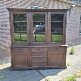 Boekenkast middenkleur vitrine laden dichte deuren h-217 nr K202688