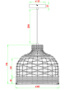 Hanglamp model Lara gevlochten koord h200cm d29cm E27 naturel nr 05-HL4008-30