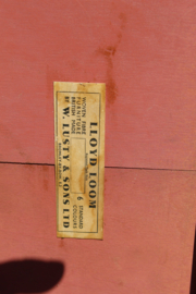 Originele Lusty Loyd-Loom wasbox / wasmand oud roze met klep 12 april 1948 nr 400112