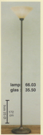 Vloerlamp uplight h-172cm buis 25mm donker brons dakkap mat champ. nr 66.03-35.59