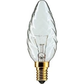 Global-Lux kaarslamp gedraaid 40W E14 helder 230V nr: 6-3402914