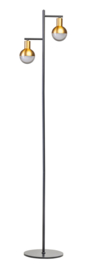 Vloerlamp model Drop 2-lichts h152cm zwart messing nr 05-VL8247-0230