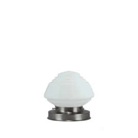 Getrapte tafellamp model blok mat nikkel met opaal kap Pion 20cm nr 7Tp1-469.00