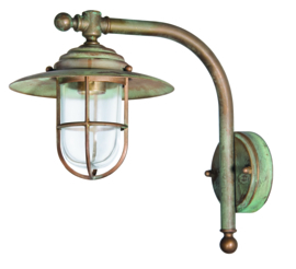 Buitenlamp wand verkoperd messing Maritiem h-28cm nr 23163