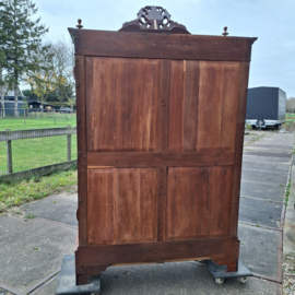 Hollandse antieke biedermeier kuifkast mahonie veel opbergruimte omstreeks 1880 nr K202571