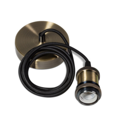 Classic snoerpendel 1,5 meter kabel katoen 1x E27 brons nr 05-p9941-02