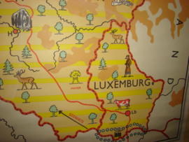 Landkaart Belgie en Luxemburg.