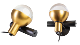 Tafellamp en wandlamp in 1 model Drop 1-lichts d15cm zwart messing nr 05-WL1346-0230