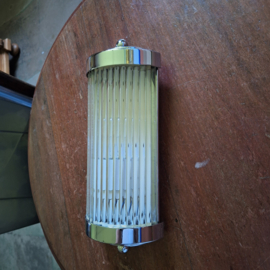 Art Deco wandlamp met glazen buisjes set van 3 en 1 gratis verchroomd