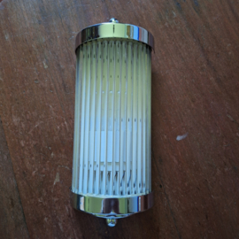 Art Deco wandlamp met glazen buisjes set van 3 en 1 gratis verchroomd