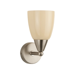 Wandlamp wandstraler up/down mat nikkel champagne kapje Glaasje 9,5 nr 7Ws-0.50