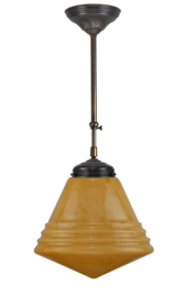 Schuifstang kort H 66-89 brons met glazen bol Philips donker marmer 32cm 3Sk1-330.20