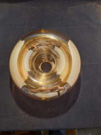 Afgeplatte spiegelbol goud/amber GT4 dia-28cm nr SP1509
