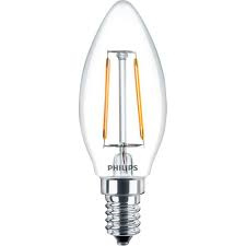 Philips Filament LED E14 kaars lamp 2W/15W 827 helder 18-574072