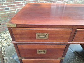 Mahonie bureau met messing hoekstukken h-80cm midcentury 1950-1960 nr