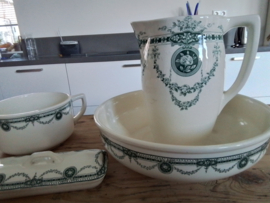 Oud en antiek Lampetstelvam Boch Fr.Pericon. 5 delig