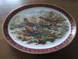 OVaal wandbord met patrijzen Royal  Falcon Ware England.