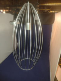 Hanglamp gegalvaniseerd d-32cm ellips groot met katoenpendel nr gal1007