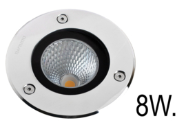 Buitenlamp grondspot inbouw rond RVS 316 LED 8W 5jr garantie nr 501764
