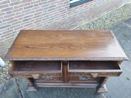 Antiek jacht dressoir omstreeks 1880 mooi houtsnijwerk op panelen nr K202542