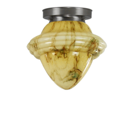 Plafonniere glazen bol Oliepot L licht marmer met mat nikkel ophanging nr 7P1-300.60