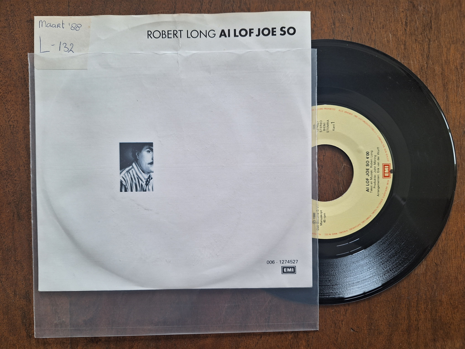 Robert Long met Ai lof joe so 1988 Single nr S20233050