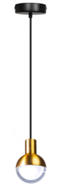 Hanglamp model Drop 1-lichts GU10 h200cm d10cm zwart messing nr 05-HL4246-0230