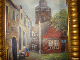 Oud schilderij  Buurkerk Utrecht.