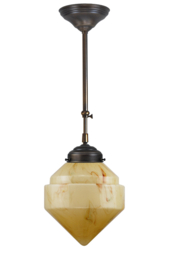 Schuifstang kort H 64-87 brons met glazen bol Punt licht marmer 25cm 3Sk1-826.60