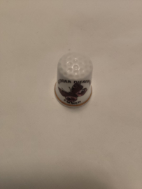 Vingerhoed porcelein opdruk Noorder Dierenpark Emmen 2,9cm hoog zonder doosje