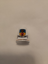 Vingerhoed porcelein opdruk Kevelaer 3cm hoog zonder doosje