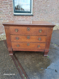 Antieke eiken ladenkast of commode omstreeks 1860 br-92cm nr K202434