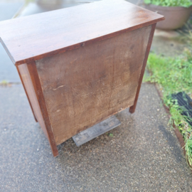Oud Engels eiken ladenkast 3-kaden omstreeks 1930 messing beslag nr K2026101
