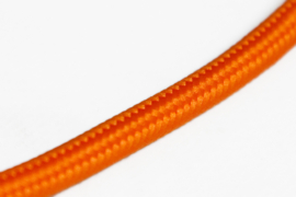 Katoensnoer oranje rond 2 aderig draad 0.75 omwikkeld met stof nr ksoranje
