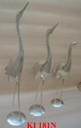 Antiek nikkel reiger 70cm