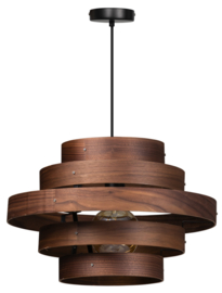 Hanglamp walnoot houten ringen E27 5-rings d50cm nr 05-HL4452-77