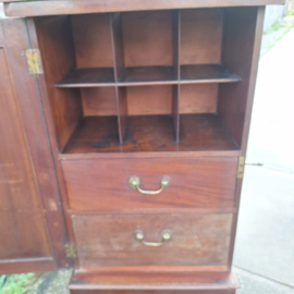 Engels mahonie receptiekast sleutel antiek omstreeks 1890 nr K2026102