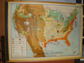 Landkaart Verenigde  Staten van Amerika. VERKOCHT