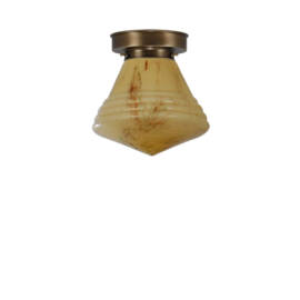Plafonnière Philips bol 20cm licht marmer met oud messing ophanging nr 4P1-321.60
