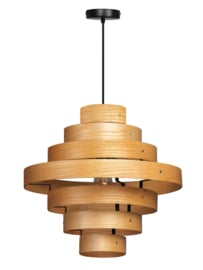 Hanglamp Walnut houten ringen eikenkleur E27 7-rings d50cm nr 05-HL4453-72