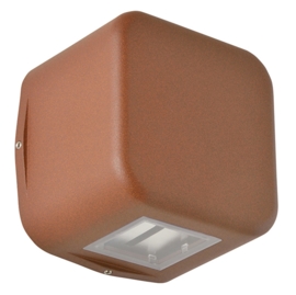 Buitenlamp wand serie Kubs 1 zijde 4W LED roestbruin nr 404.0014/1